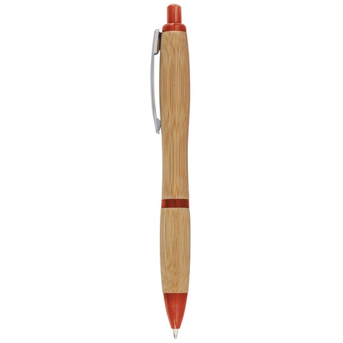 STYLO Á BILLE EN BAMBOO PIÈCES EN ROUGE STYLO Á BILLE EN BAMBOO PIÈCES EN ROUGE