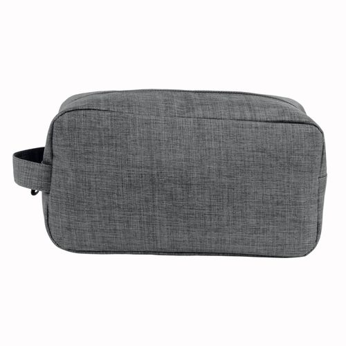 300D polyester melange fabric cosmetic bag with handle