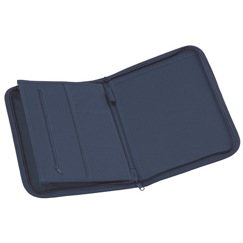 600D polyester brief folder with zip closure, 6 inside compartments