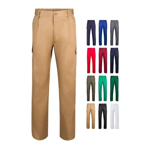 VL MABON. Pantalon sergé, multipoches (200g/m²), en coton (35%) et polyester (65%)