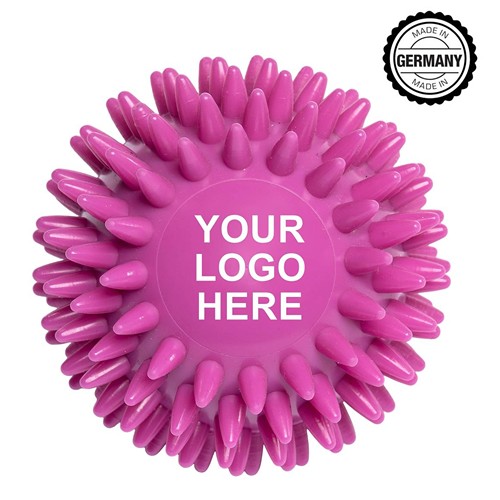 Balle de massage hérisson avec impression (78 mm, couleur personnalisée), "Made in Germany"