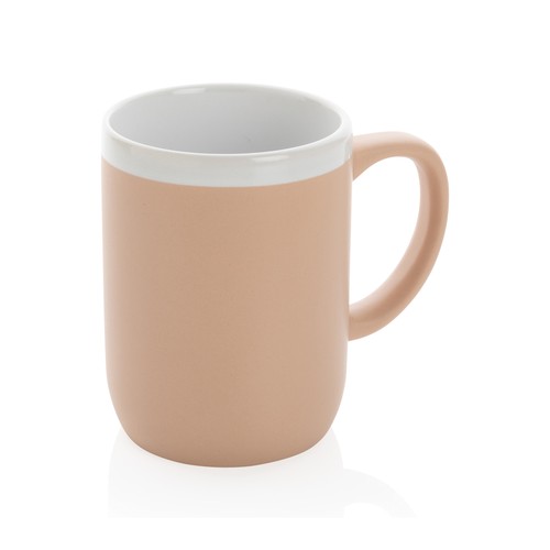 Keramische mok met witte rand 300 ml.