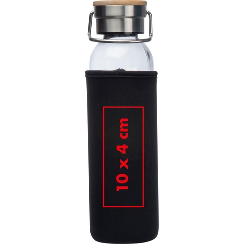 Bouteille en verre avec housse néoprène, 600 ml