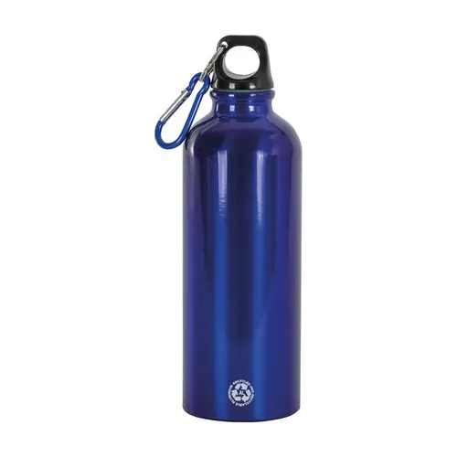 Gourde en aluminium recyclé (500ml), avec bouchon en plastique et mousqueton Gourde en aluminium recyclé (500ml), avec bouchon en plastique et mousqueton