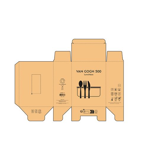 Box pranzo Van Gogh 500 in vetro borosilicato e bambù,  520ml