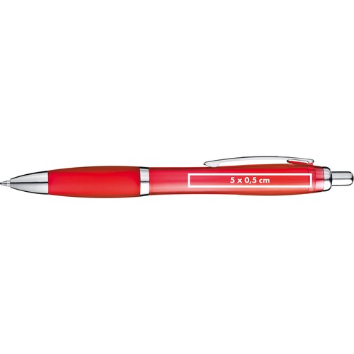 Transparent ball pen with rubber grip