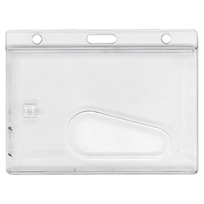 Horizontal Rigid One-Card Holder with Thumb Notch - Frosted Horizontal Rigid One-Card Holder with Thumb Notch - Frosted