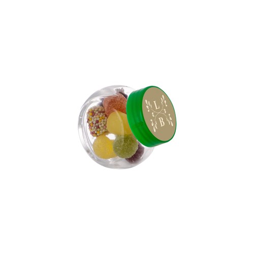 Micro pot en verre 50 ml, rempli de bonbons Micro pot en verre 50 ml, rempli de bonbons