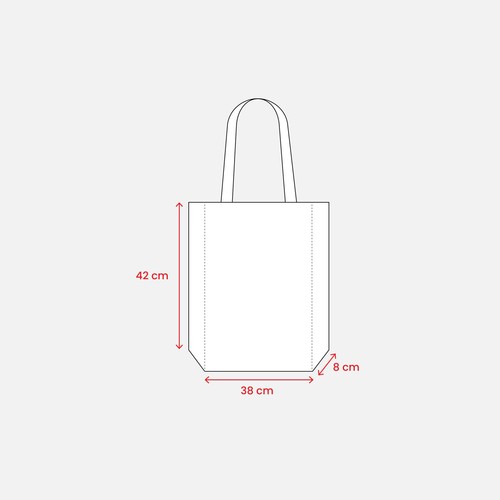 Sac shopping en coton organic, anses longueset souflet