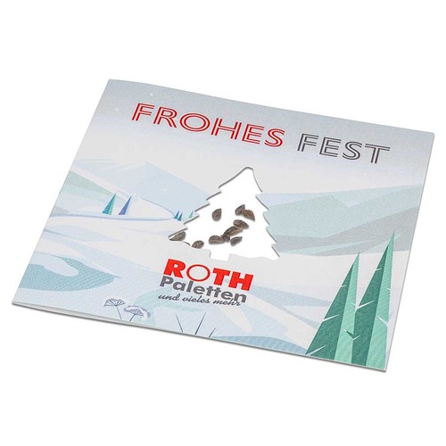 Carte avec papier de graines d'épicéa