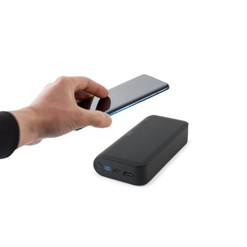 BECKER 20. 20.000 mAh power bank in recycled ABS (100% rABS) with 15W superfast wireless charger BECKER 20. 20.000 mAh power bank in recycled ABS (100% rABS) with 15W superfast wireless charger