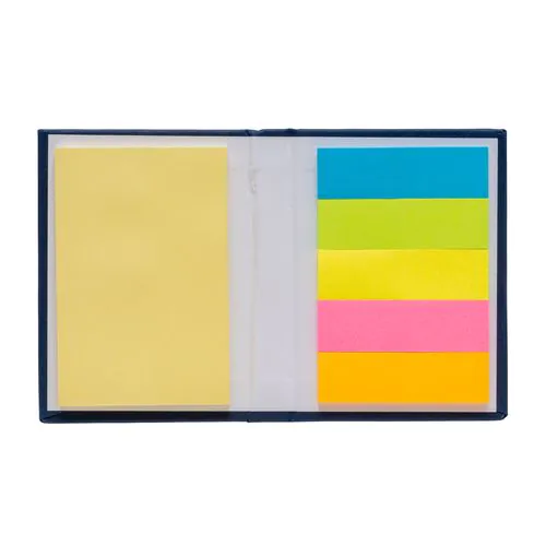 Small cardboard notebook containing sticky notes Small cardboard notebook containing sticky notes