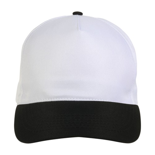 Polyester 5-panel cap with adjustable velcro strap