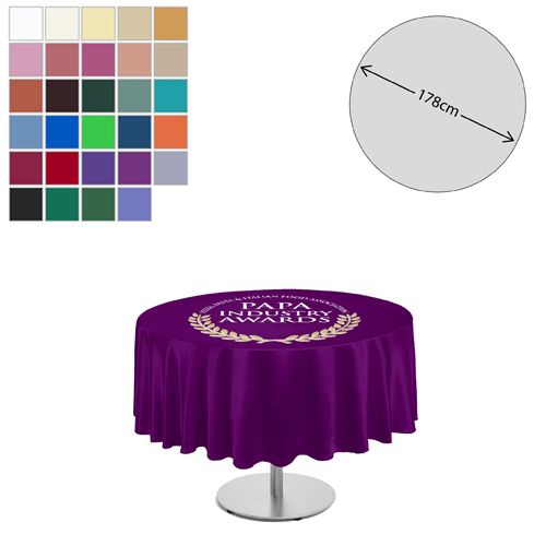 Premium Fabric Tablecloth - Round - 178cm (2ft High Table - Mid Drop) Premium Fabric Tablecloth - Round - 178cm (2ft High Table - Mid Drop)