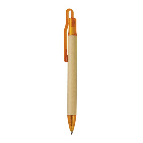 Stylo à déclic en papier recyclé avec détails plastique Stylo à déclic en papier recyclé avec détails plastique