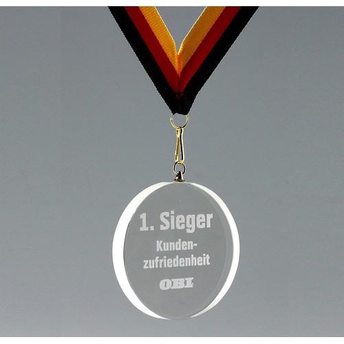 Crystal Glas Medal Sand Blasted Edges Crystal Glas Medal Sand Blasted Edges