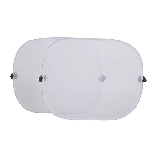 Pair of foldable, 4-sucker, anti-glare car window sun shades with PVC case Pair of foldable, 4-sucker, anti-glare car window sun shades with PVC case