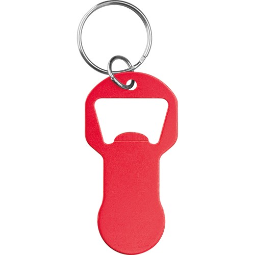 Porte-clés avec déclancheur caddie et décapsuleur OLIVIER Porte-clés avec déclancheur caddie et décapsuleur OLIVIER