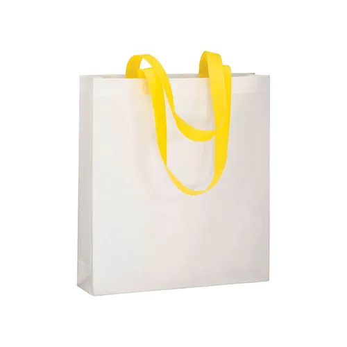 Bolsa de tejido sin tejer termosoldado (80 g/m2), asas largas y fuelle