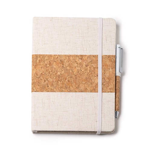 Set notebook e penna fornito in custodia in carton Amália