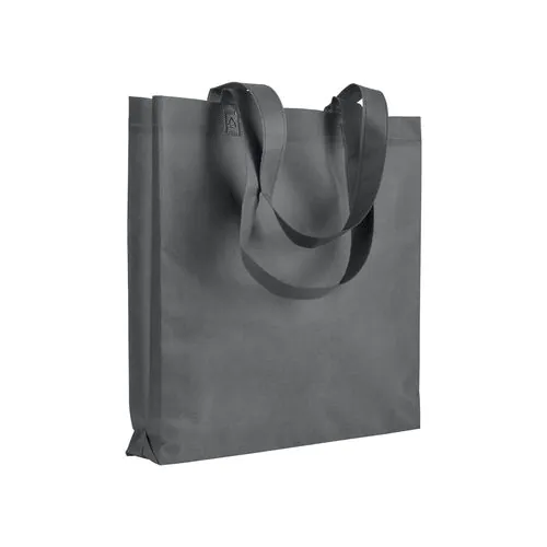 Bolsa de tejido sin tejer termosoldado, asas largas y fuelle Bolsa de tejido sin tejer termosoldado, asas largas y fuelle