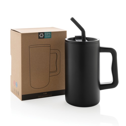 Mug Cube 800ml en acier recyclé certifiée RCS Mug Cube 800ml en acier recyclé certifiée RCS