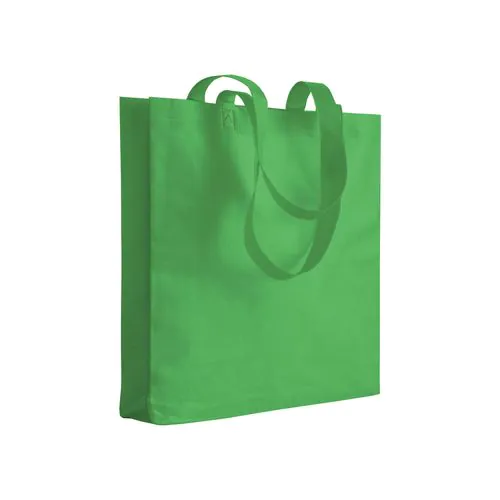 Heat-sealed 80 g/m2 non-woven fabric shopping bag with gusset and long handles Heat-sealed 80 g/m2 non-woven fabric shopping bag with gusset and long handles