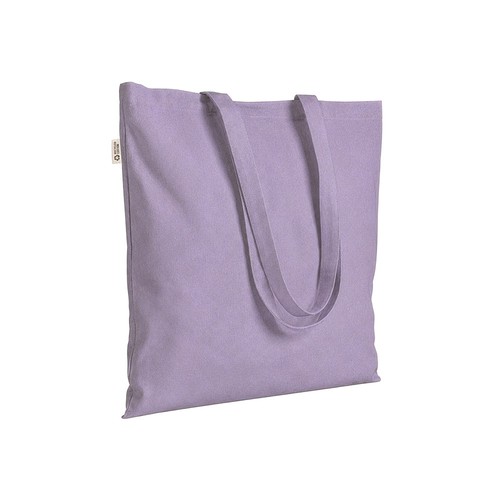 Plain-coloured shopper bag in 140 g/m2 recycled cotton. GRS certified