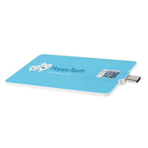 USB Stick Credit Card 3.0 Type-C (Blanc, 128 Go 3.0, Pas de téléversement de données, Impression en quadrichromie recto) USB Stick Credit Card 3.0 Type-C (Blanc, 128 Go 3.0, Pas de téléversement de données, Impression en quadrichromie recto)