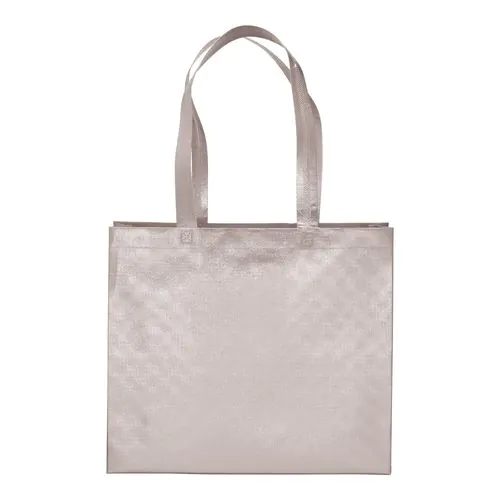 Bolsa con fuelle de tejido sin tejer laminado 100 g/m2 termosoldado, con asas largas