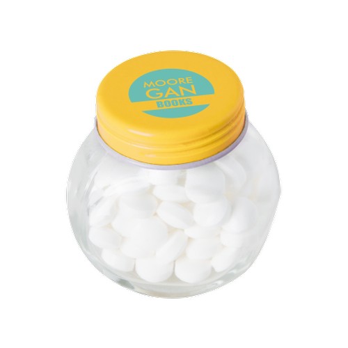 Kleine glazen pot mints