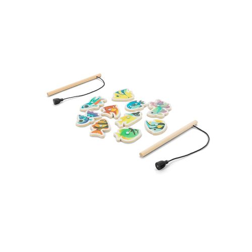 FISHY. Fishing game consisting of 10 wooden fish, ideal for children