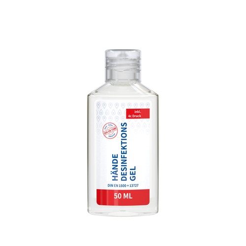 Disinfectant for Hands, 50 ml Bottle, Body Label Disinfectant for Hands, 50 ml Bottle, Body Label