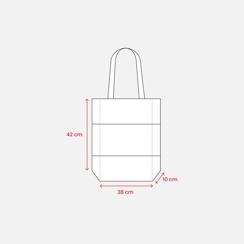 Bolsa de tejido sin tejer termosoldado, con asas largas y fuelle Bolsa de tejido sin tejer termosoldado, con asas largas y fuelle