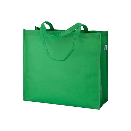 Bolsa de PET reciclado 80 g/m2, asas largas y fuelle