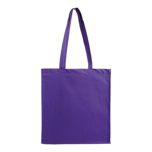 Shopper con soffietto in cotone 220 g/m2, manici lunghi Shopper con soffietto in cotone 220 g/m2, manici lunghi