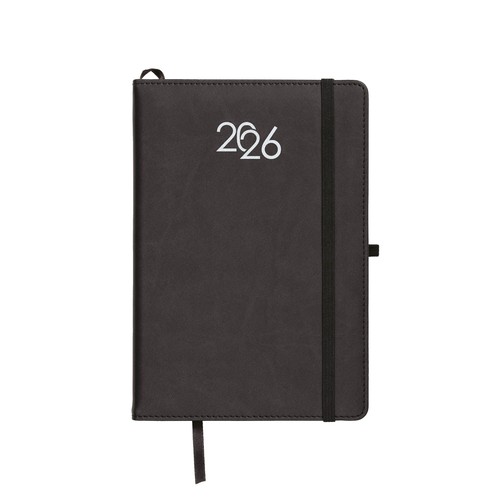 Agenda journalier 2026, couverture rigide en PU thermocollé avec piqûres sur les bords