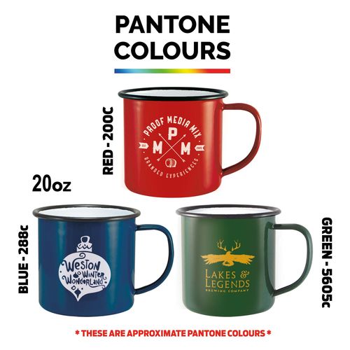 Premium Enamel Mugs (568ml/20oz) - Coloured Premium Enamel Mugs (568ml/20oz) - Coloured