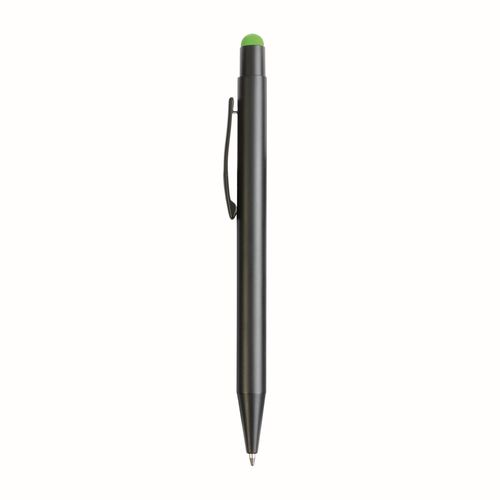 Aluminum push button ball pen with colored touch screen and laser engraved logo