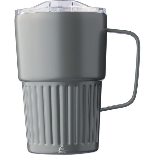 Recycled stainless steel double-walled travel mug (450 ml) Calo Recycled stainless steel double-walled travel mug (450 ml) Calo