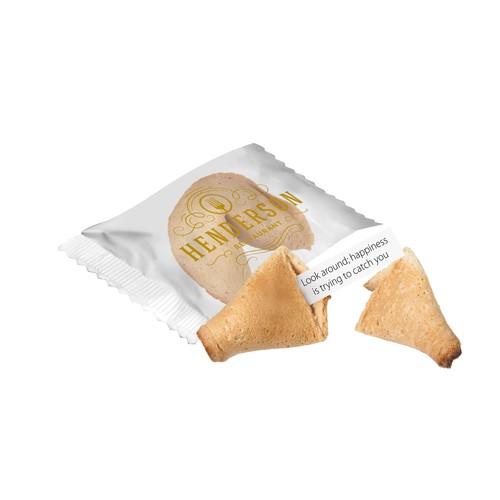 Fortune cookie in printed foil