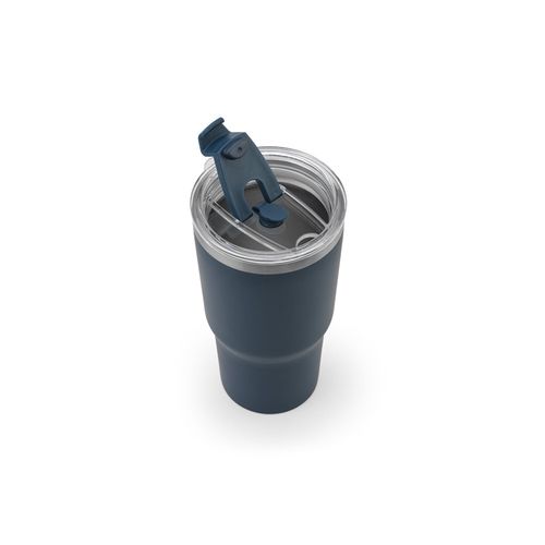 JOYNER M. Compacte roestvrijstalen reisbeker (91% gerecycled) met vacuüm geïsoleerde dubbele wand en een matte afwerking 600 mL JOYNER M. Compacte roestvrijstalen reisbeker (91% gerecycled) met vacuüm geïsoleerde dubbele wand en een matte afwerking 600 mL