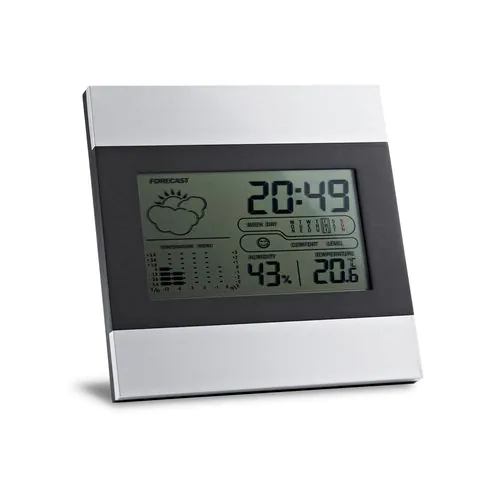 DENE. Desktop weather station with aluminium and ABS LCD screen DENE. Desktop weather station with aluminium and ABS LCD screen