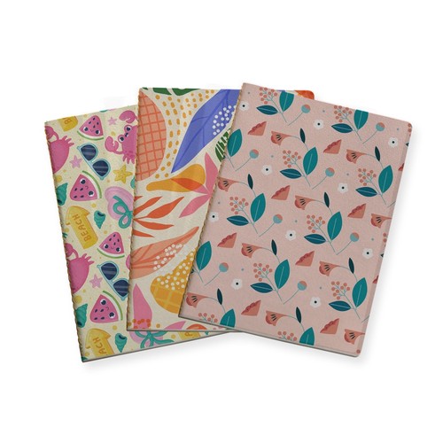 Bloc A6 totalmente reciclado con costura personalizable.