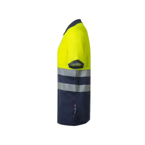 VL ACHELOUS. Polo piqué bicolore (150g/m²) à manches courtes, en coton (55%) et polyester (45%)