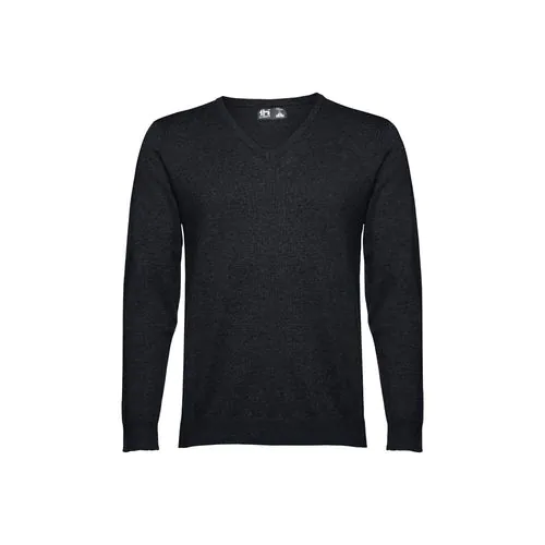 THC MILAN. Pullover da uomo con scollo a V in cotone e poliammide
