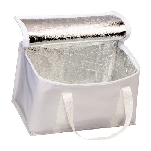 Cooler bag with silver interior