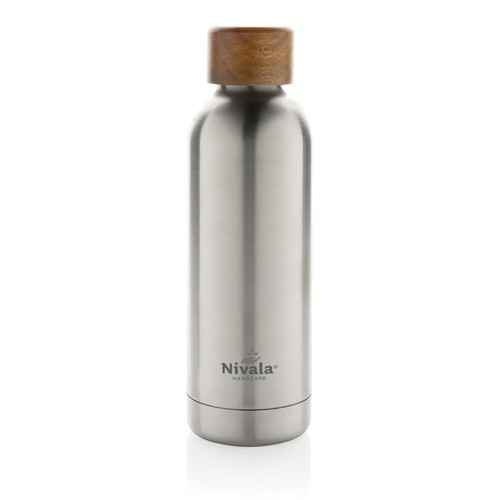 Wood RCS certified recycled stainless steel vacuum bottle Wood RCS certified recycled stainless steel vacuum bottle