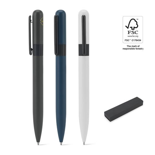 ELSIE ROUND. Stylo à bille en métal (60% recyclé) avec design arrondi