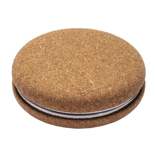 Cork mirror with double magnification Cork mirror with double magnification